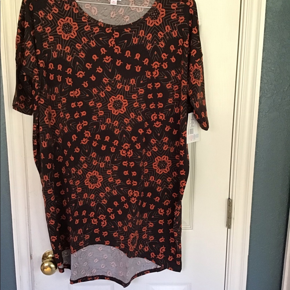 LuLaRoe Medium Brown & Orange Irma